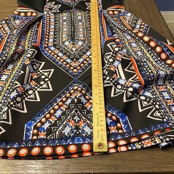 Mossimo A-line Geo tribal boho Dress With Zipper Front Closure sleeveless size L - Picture 8 of 9
